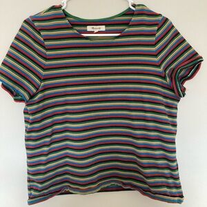 Madewell Rainbow Boxy Crop Tee